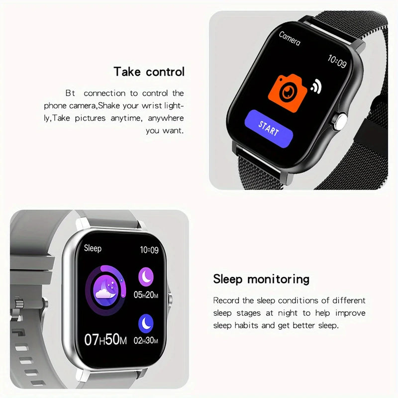 Smartwatch para Android com tela sensível ao toque, Bluetooth, chamadas, monitoramento de pressão sanguínea e oxigênio no sangue